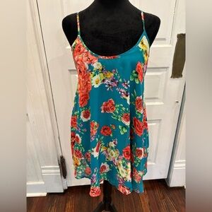 Show Me Your Mumu Green Floral Lined Dress With Adjustable Straps Sz Small